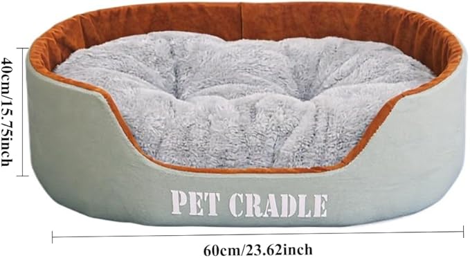 Dog Bed Orthopedic Dog Couch Bed, Waterproof Pet Bed with Removable Washable Mat & Non-Slip Bottom(Grey,23.62''X15.75'')