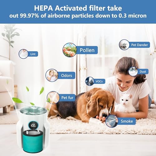 HP071BRN HP072 Replacement Filter for HP070/HP071BRN/HP072 Shark NeverChange Air Purifier,H13 HEPA-Exceeding with Activated Carbon NeverChange PetPro Filter, 2 Pack