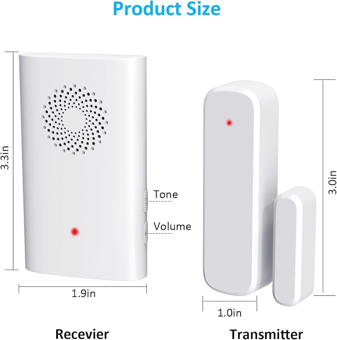 Wireless Door Chime, Door Open Sensor Alarm When Entry Business/Office/Store