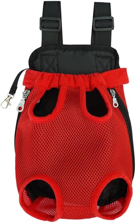 Pet Carrier Backpack - Adjustable Pet Front Cat Dog Carrier Backpack Travel Bag,Legs Out,Easy-Fit for Traveling Hiking Camping for Small Medium Dogs Cats Puppies. (Red, X-Large)
