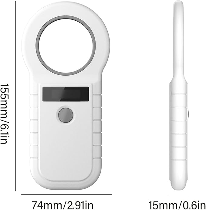 Pet Microchip Reader 134.2k Dual Frequency Portable Pet Chip Scanner Rechargeable Animal Tag Scanner for Pet Shops