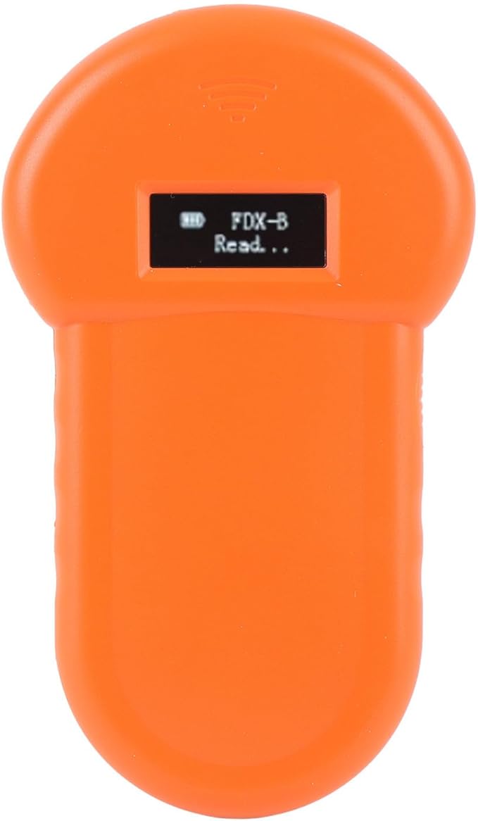 Pongnas 134.2KHz Pet Microchip Scanner - USB Rechargeable Animal Chip Reader for Pigs, Dogs, and Cats with Organic LED Display