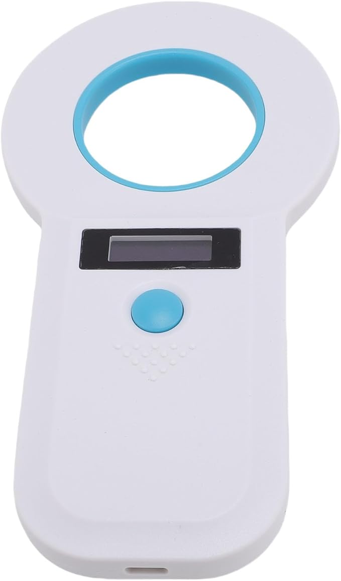 Pet Microchip Scanner, 15 Digits Animal Chip ID Scanner, EMID Microchip Reader with FDX B ISO11784 85 Support, Ideal for Dogs, Cats, Pigs & Animal Identification (White)