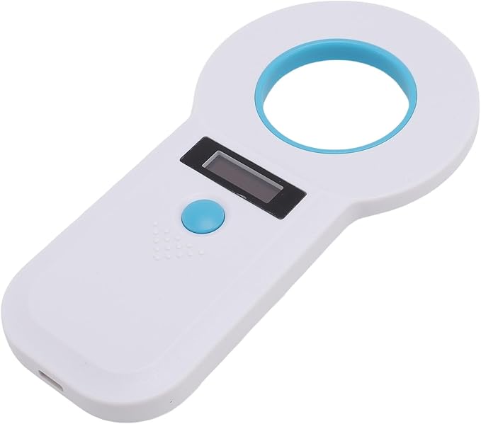 Pet Microchip Scanner, 15 Digits Animal Chip ID Scanner, EMID Microchip Reader with FDX B ISO11784 85 Support, Ideal for Dogs, Cats, Pigs & Animal Identification (White)