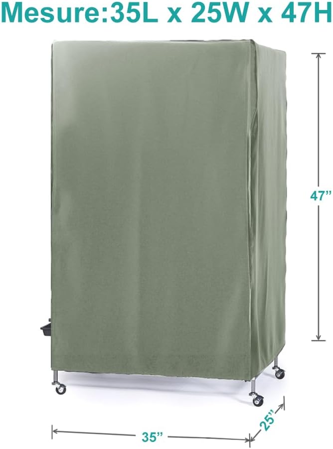 PONY DANCE Pets Product Universial Birdcage Cover Blackout & Breathable Birdcage Cover for Pets' Good Night,Large, Sega Green, 35" L x 25" W x 47" H, 1 Pc