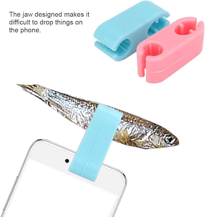 Pet Selfie Clip Silicone Non Toxic Durable Jaw Design Helps Record Beautiful Moments with Pets Universal for Cats and Dogs Blue Pink 5cm 2pcs