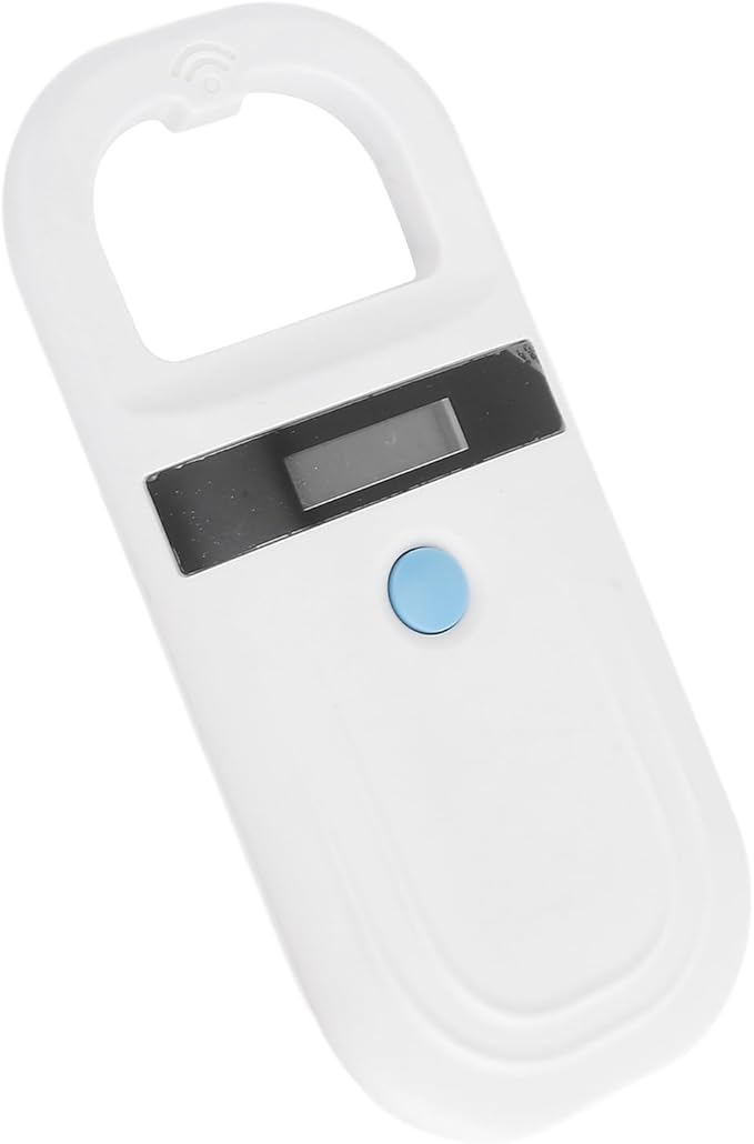 Jeffergarden Animal ID Reader, Portable Rechargeable 134.2KHz Pet Microchip Scanner with USB C and BT Transmission, for Livestock Management Pet Identification Wildlife Monitoring (White)
