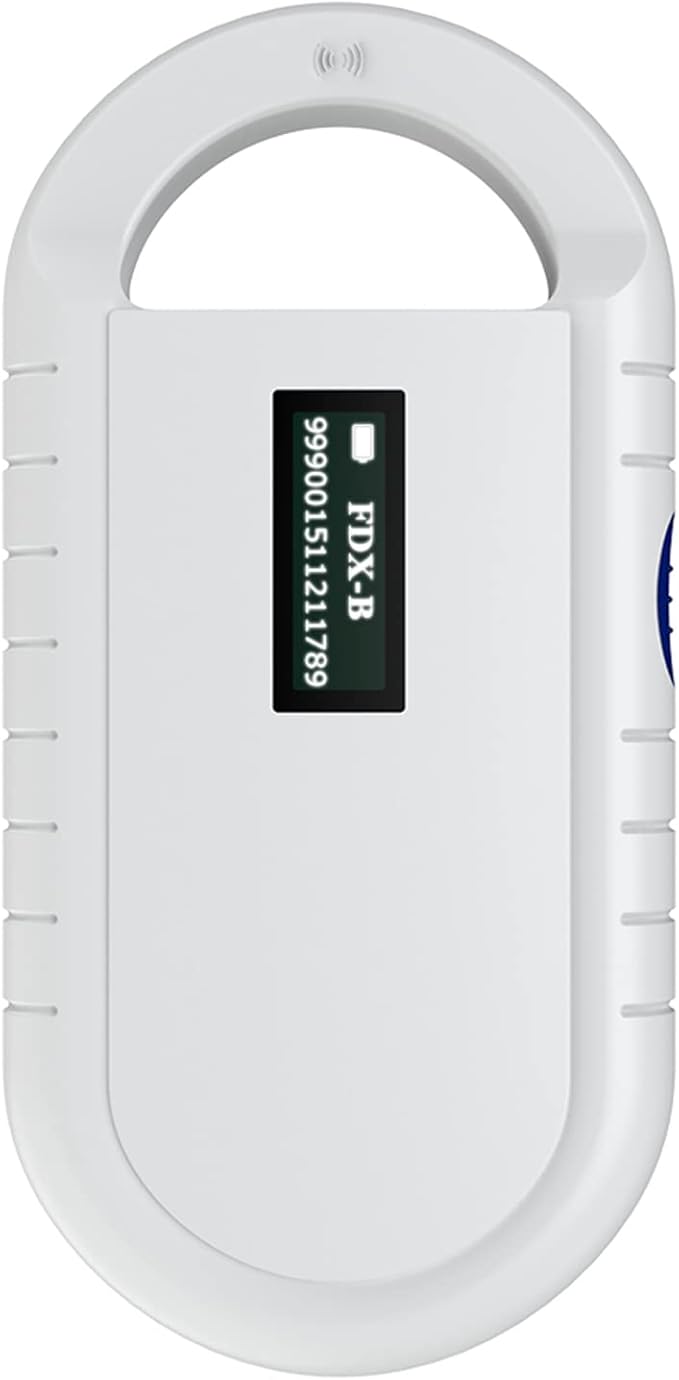 Universal Portable Reader Easy to Operate One to Read for Animal Chip Pet Microchip Scanner for ISO FDXB ID64 Backlight Screen Veterinarians