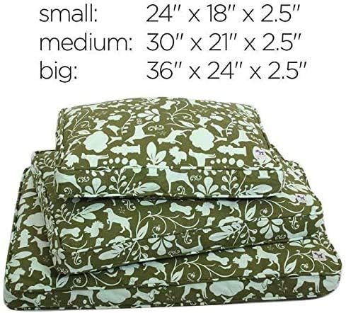 Molly Mutt Sheepy Wool Crate Mat - 100% Cotton Canvas Cover with Temperature-Regulating 100% Natural Wool-Filled Insert Dog Bed - Soft & Supportive Wool-Filled Bed - (54"x37"x2.5", Everywhere)