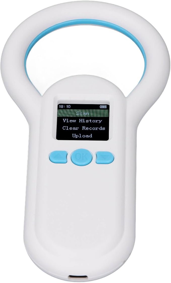 BT Pet Microchip Scanner, ABS Material, Enhanced Recognition with 1.44 Inch Display and Long Battery Life for Animal Management