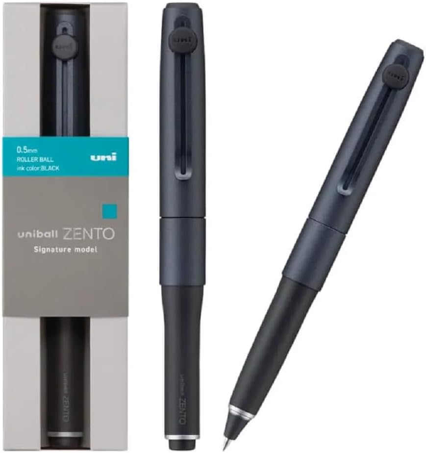 ZENTO Signature Model Metallic Black Ballpoint Pen 0.5mm Ink Color Black UBZH05M.24