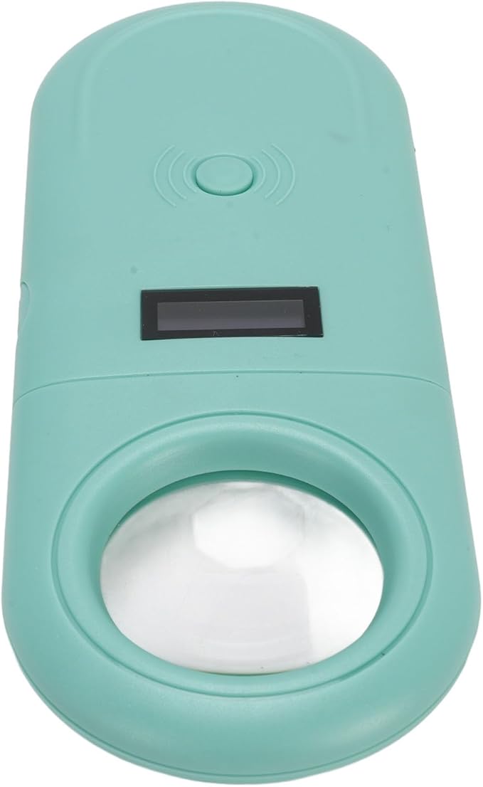 Pet Chip Reader Handheld with Magnifier and LED Light for Animal Identification Applications - USB Charging Portable Animal Chip Scanner for DogCatHorse - Green ABS Material