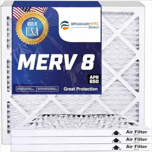 4x4.5x1 Air Filter MERV 8, King AC Furnace Filters (4-Pack)