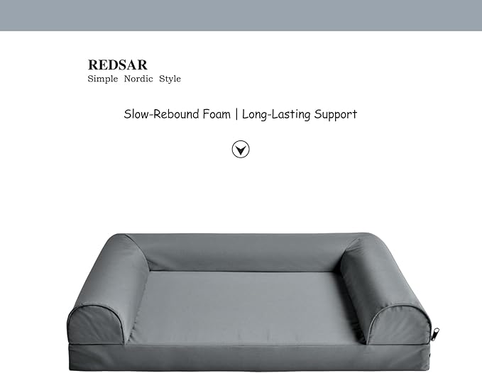 Dog Bed for Extra Large Dogs, XXL Size Chew Proof Orthopedic Mattress, Compressible Washable Dog Sofa for Great Dane, Saint Bernard, Mastiff, Rottweiler (Grey)