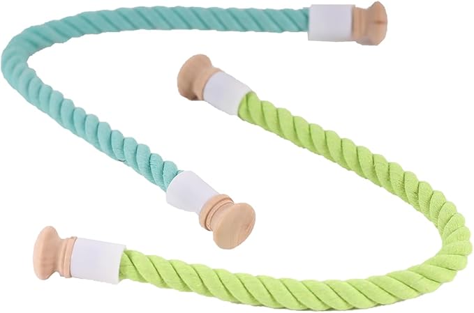 Bird Rope Stand Perch, Easy Mount on Backpack Carrier and Cage (Sky Blue, Large)