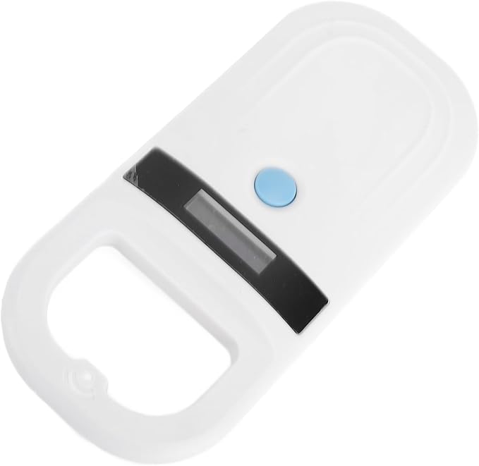 Jeffergarden Animal ID Reader, Portable Rechargeable 134.2KHz Pet Microchip Scanner with USB C and BT Transmission, for Livestock Management Pet Identification Wildlife Monitoring (White)