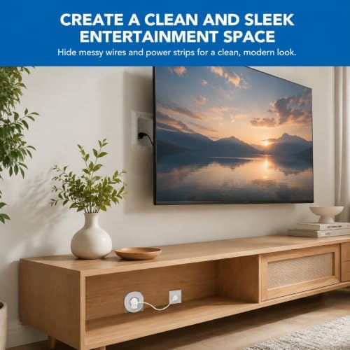 in Wall Cable Management Kit TV Cable Hider Wall Kit Recessed TV Outlet Box