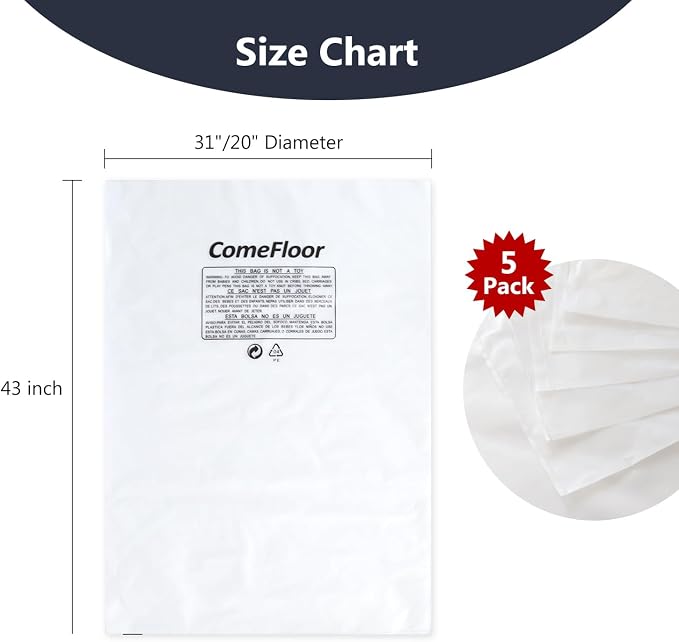 Clear Plastic Dust Collector Replacement Bag Fit 20-Inch Diameter Filter Drums