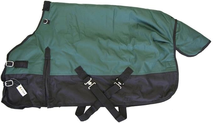 AJ Tack 1200D Waterproof Winter Pony Blanket - 300g Heavyweight Turnout with Fleece Collar, Shoulder Gussets & Tail Flap - Black 52"
