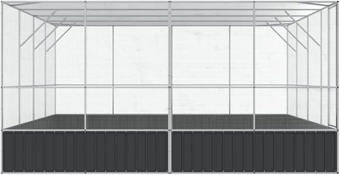 Large Bird Aviary, Outdoor Galvanized Steel Bird Cage, Mesh Fence Bird House for Parrot, Parakeet, Dove, Cockatiel, 164.6"x163"x83.5"