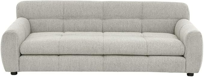 Modern Pet Sofa Bed for Large Dogs Up to 130lbs, Luxurious Living Room Dog Couch with Supportive Backrest and Armrests, Easy-to-Clean Linen Fabric Elevated Pet Furniture