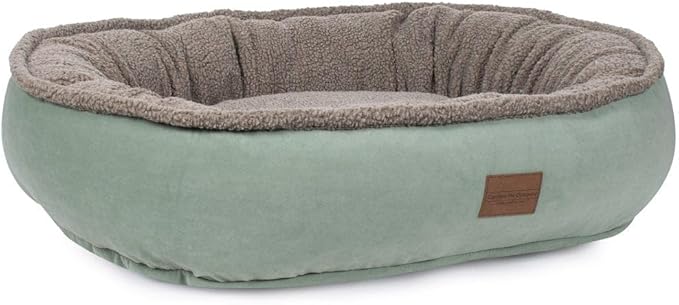 CAROLINA PET COMPANY Microfiber & Tipped Berber Comfy Cup Dog Bed - Blue, S