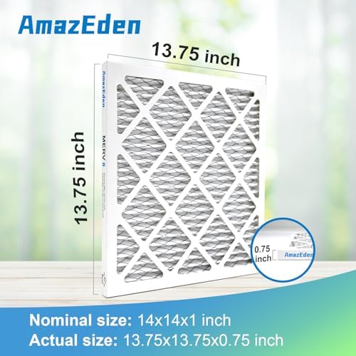 14x14x1 MERV 8 Pleated HVAC Air Filters, 2-Pack