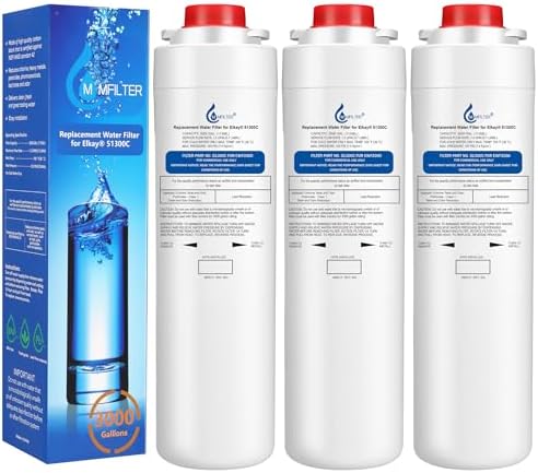 51300C Replacement for Elkay 51300C, Replacement 55898C Filters, Replacement Bottle Stations Compatible with Ezh2o Filter ERF750, 55898C, EWF3000 (No Chip 3-Pack)