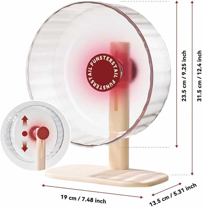 Super Silent Hamster Wheel 8.7 Inch, Magnetic Large Rat Wheel for Chinchilla, Gerbil, Guinea Pig, Cat, Mouse, Sugar Glider and Dwarf, Syrian Hamster Accessories (Tomato Red)