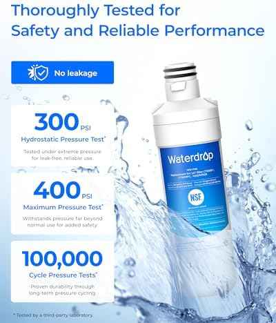 Waterdrop LT1000PC ADQ747935 MDJ64844601 Refrigerator Water Filter, 4 Pack