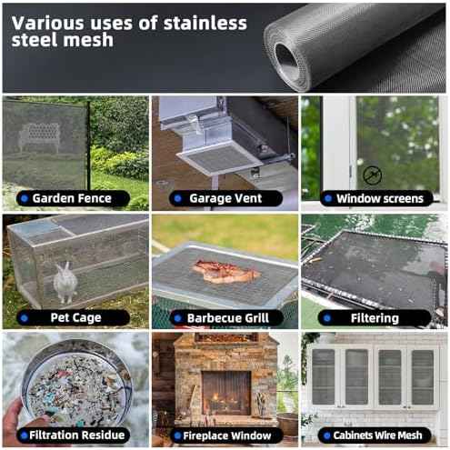 20 Mesh 304 Stainless Steel Mesh Screen, 24''×118''(60cm×300cm) Wire