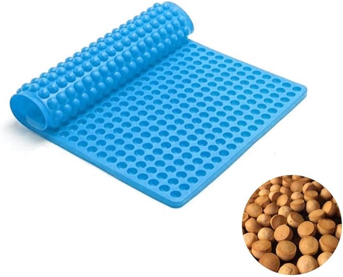 468-Cavity Dog Treat Mold,Mini Round Silicone Mold Dog Treats Pan for Cookies, Pet Treats Baking Mold Small Dot Cake Decoration(Blue)