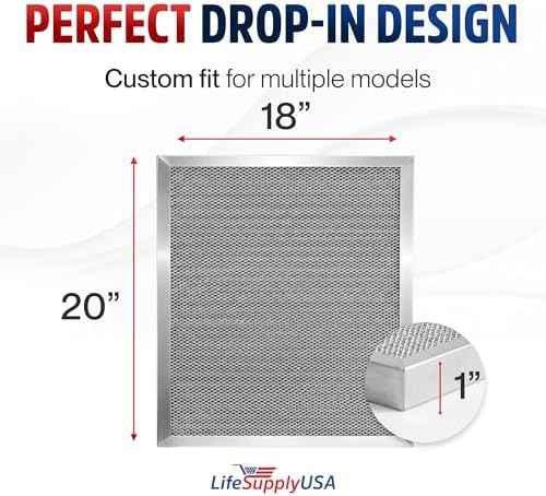 LifeSupplyUSA 18x20x1 MERV 8 Washable Electrostatic HVAC Air Filter