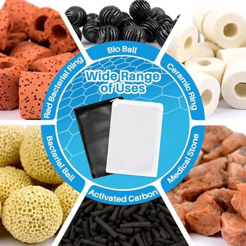 MAQIHAN 10 Pack Aquarium Filter Media Bags - Reusable Mesh Bags with Zipper