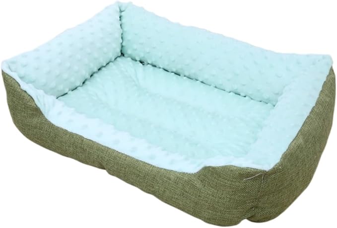 Large Dog Bed with Non-Slip Bottom, Waterproof Orthopedic Cushion, Machine Washable Rectangle Pet Mat - Thick Cozy Bed for Big Dogs(23.62''X5.51''X17.72'',Green)