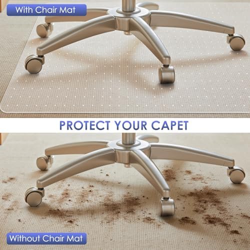 Kuyal Office Chair Mat for Carpet,32x49 Clear Heavy Duty Computer Chair Mat