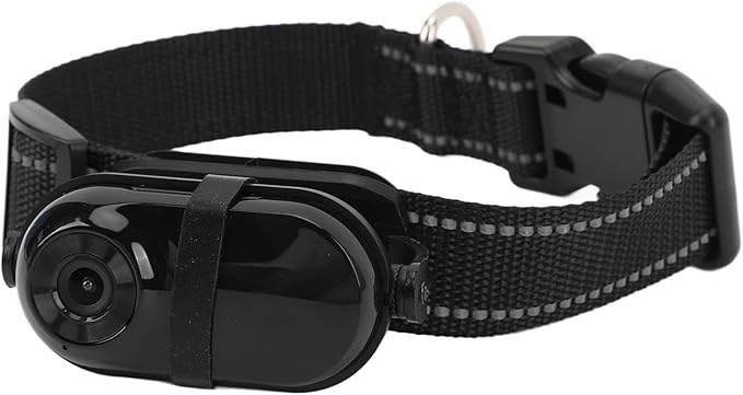 Hd 1080p Cat Camera Collar, Adjustable Wireless Pet Tracker with Memory Card, Mini Action Camera for Dogs & Cats, Video Recording & Monitoring Black 32GB
