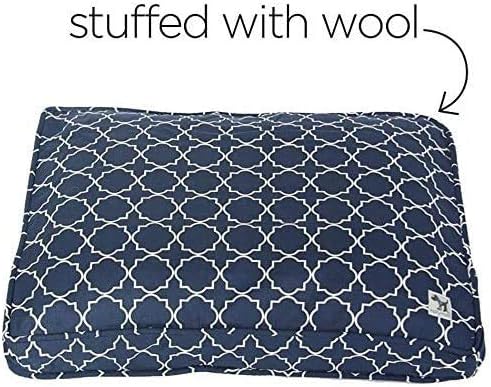 Molly Mutt Sheepy Wool-Filled Crate Pad - Wool Crate Mat - Comfy Pooch Dog Bed - Comfort Cuddler - Royal Dog Bed - Wool Dog Bed- Sheepskin Dog Bed - Wool Cat Beds - Dog Crate Rug (24", Romeo & Juliet)