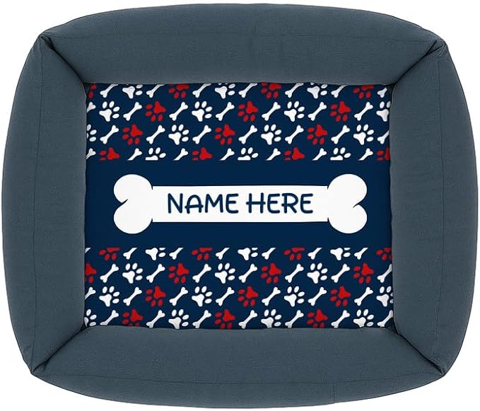 Ships Next Day, Made in USA - Customizable Dog Bed - Personalized Pet Cushion with Design Choice & Add Pet's Name - 3 Sizes - Unique Gift for Puppy or Dog Lovers (27.5x23.5 Inches)