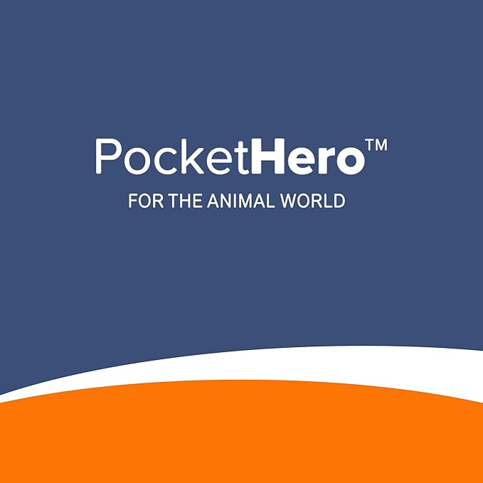 Pocket Hero ISO Microchip Scanner for Pets, Compact, Rechargeable Reader with Bright Display, USB Cable and Test Chip Included
