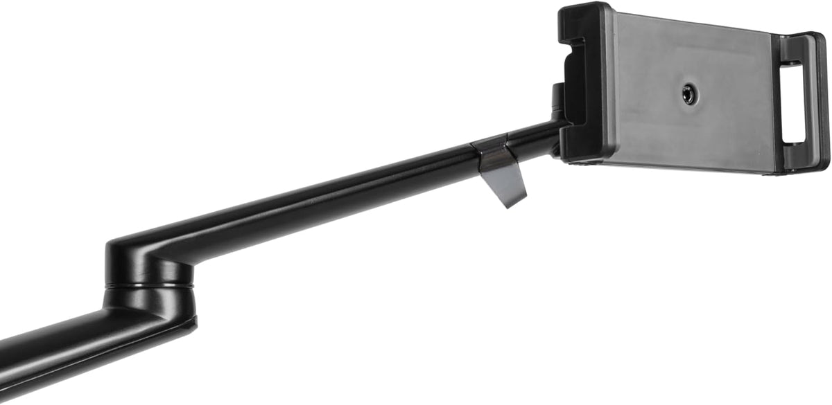 Gator Frameworks 5-in-1 Mobile Content Creator Streaming Stand with Wheeled Tripod Base – Includes Smartphone, Tablet, Laptop Clamps, Ring Light, and More! (GFW-STREAMSTAND-W)