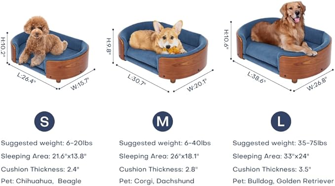 Dog Crate Furniture Elevated Pet Sofa Bed with Solid Wood Legs - Mid Size Indoor Dog House Kennel Cage for Medium Dogs,LIGHTGREY