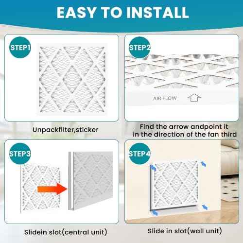 14x30x1 MERV 13 Pleated HVAC Furnace Air Filters, 6-Pack
