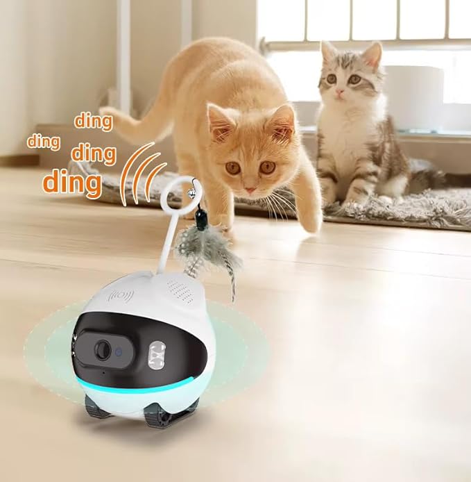 LeHo Smart Pet Robot Camera, 1080p HD Wi-Fi, Whole-House Mobility Pet Monitoring Camera, 2-Way Audio, Motion Detection, Night Vision, App Control, and Rechargeable Battery for Dogs & Cats