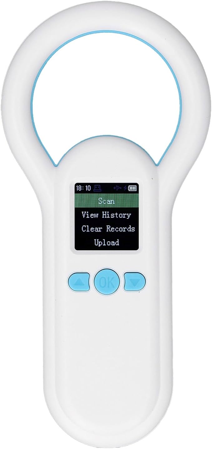Alomejor S20 Pet Microchip Scanner, ABS Material, Fast Recognition for Dogs Cats with 1.44 Inch Display and USB Upload for Animal Management