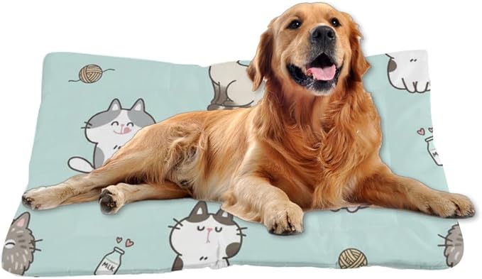 Comfy Dog Crate Mat with Anti-Slip Bottom, Cute Cats Dog Rug Puppy Crate Pads Flat Bed Cozy Puppy Mat for Indoor& Outdoor Sofa Cars, Machine Washable 24 X 36 Inch