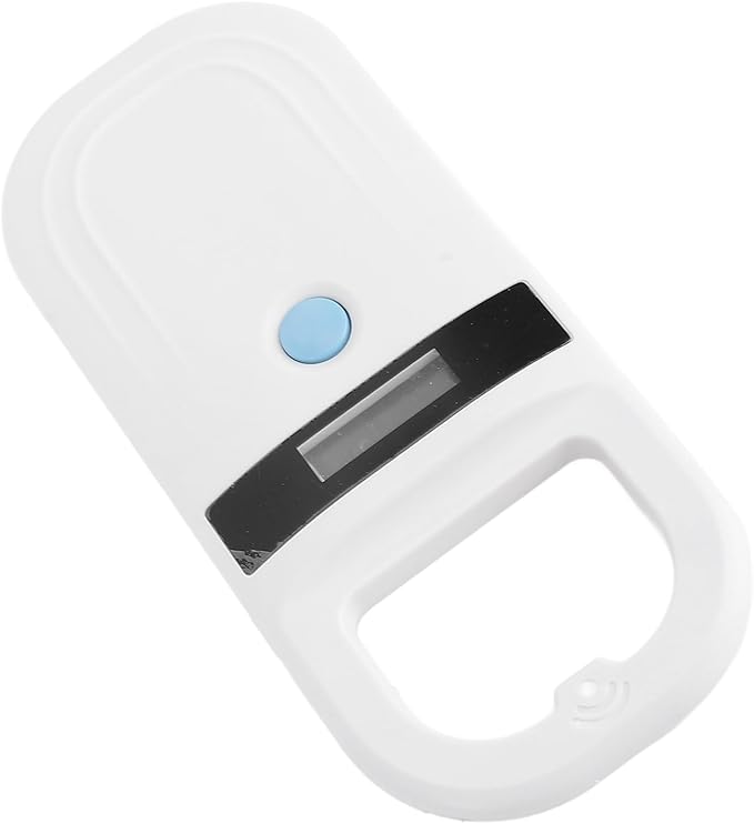 Jeffergarden Animal ID Reader, Portable Rechargeable 134.2KHz Pet Microchip Scanner with USB C and BT Transmission, for Livestock Management Pet Identification Wildlife Monitoring (White)
