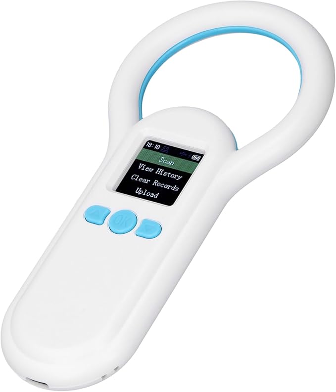 Pet Microchip Scanner, 500 Records Storage, 134.2Khz Reader, 1.44 Inch TFT Screen, ISO 11784/11785 FDX B Compatible, for Animal Dog Identification