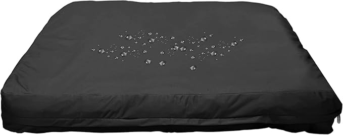 Dog Bed Covers 36L × 27W × 3H Inch Washable Black Thickened Waterproof Oxford Fabric with Handles and Zipper Reusable Dog Bed Liner for Medium 50-55 Lbs