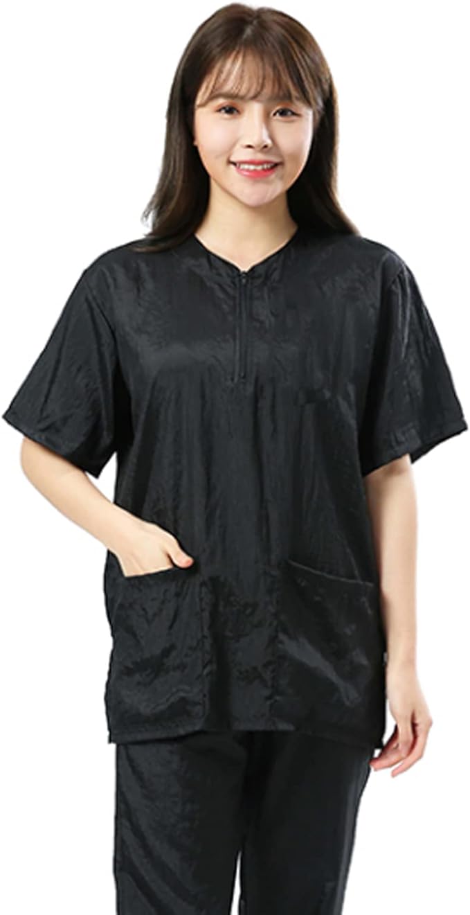 Gliitatu Dog Grooming Smock Barber Jackets for Women Men Professional Pet Groomer Smock Cosmetologist Barber Smock (M)